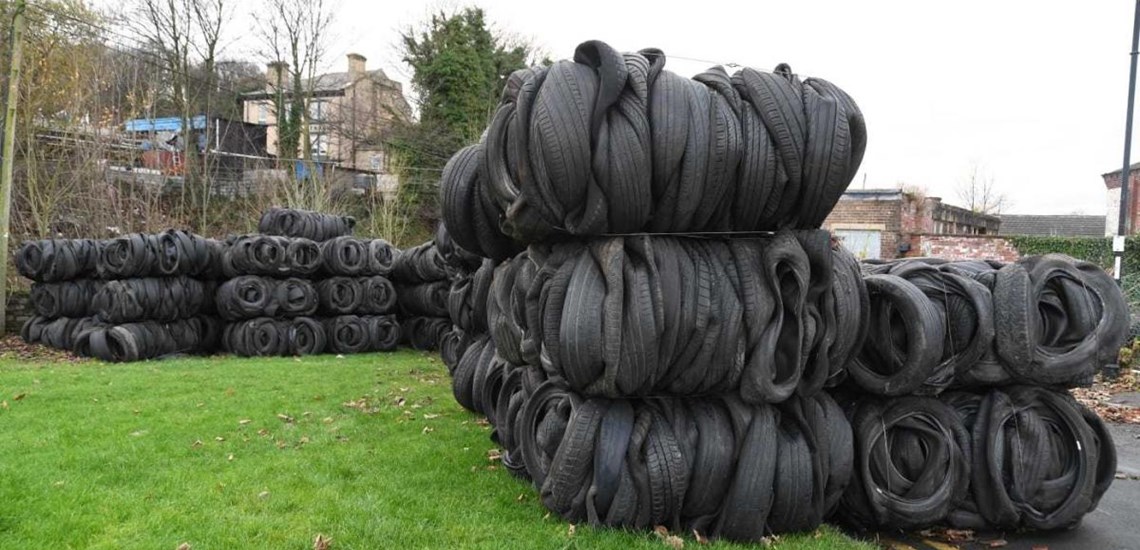 Baled Tyres Dumped