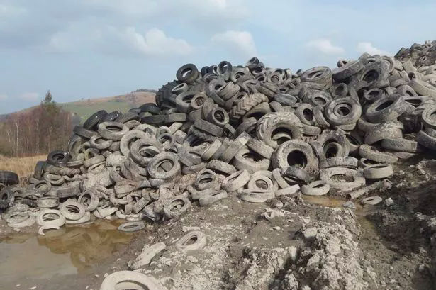 T8 Abuser stockpiled bales, shred and tyres