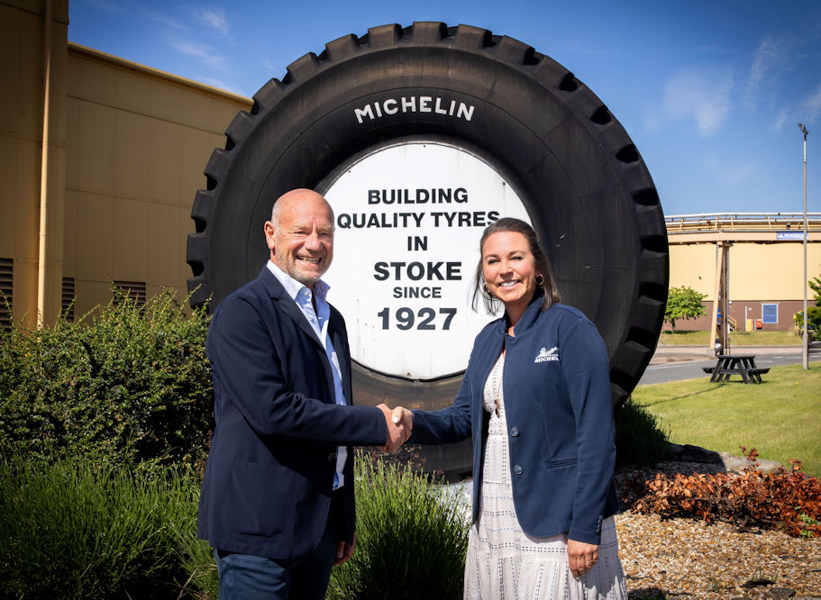 Mark Murfitt and Christina Peloquin Site Director at Michelin UK
